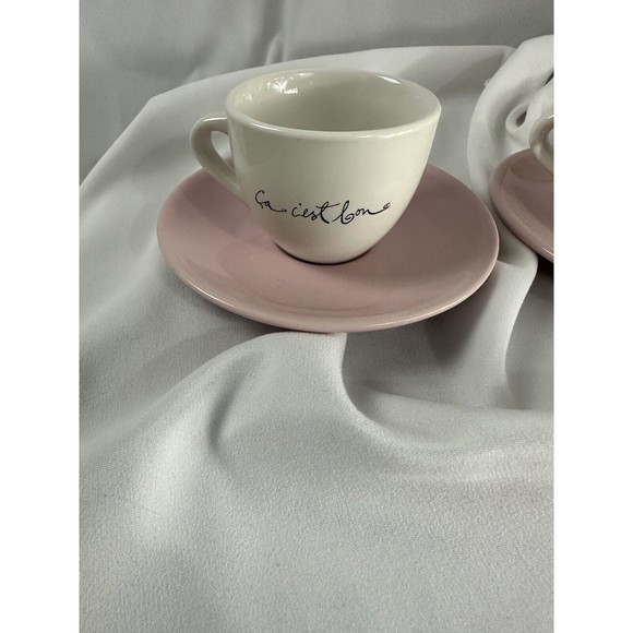 Ooh La La Espresso Cups And Saucers Set Of 4 ROSANNA French Style Retro Style - Picture 6 of 16